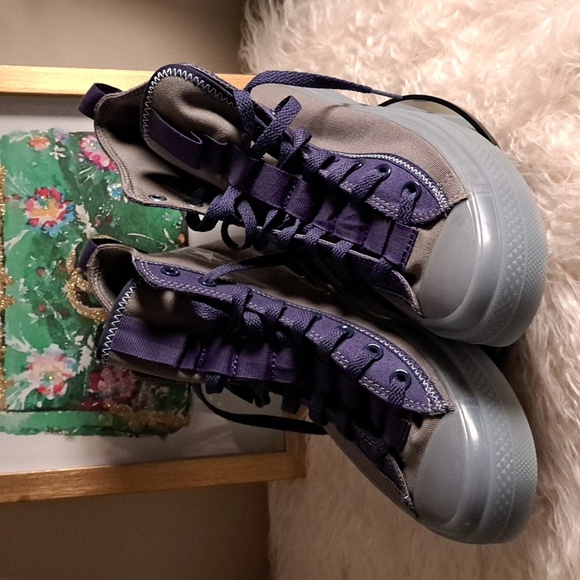 Converse Chuck Taylor NWOTs Skate Gray Navy Canvas Men Size Casual Hi - Picture 3 of 7